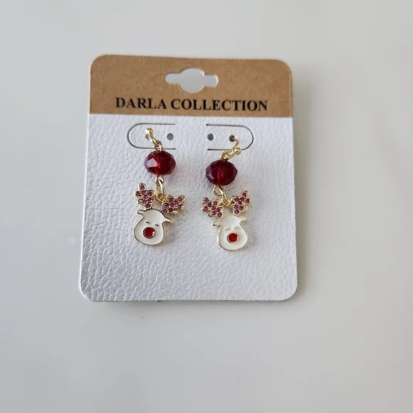 Darla Collection Red Reindeer Earrings - Picture 4 of 4